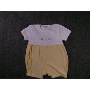 Rich Kids Baby 24M Yellow Short Sleeve Romper Maine Embroidered Made in USA